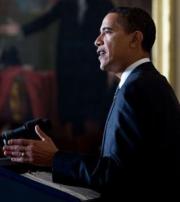 Barack Obama at Podium - White House Photo